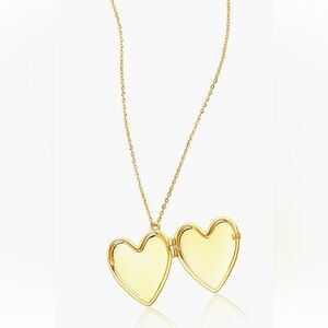 Adornia 14K Gold Plated Heart Locket Pendant Necklace NWT and Bag